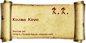 Kozma Keve névjegykártya