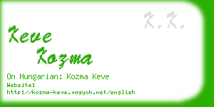 keve kozma business card